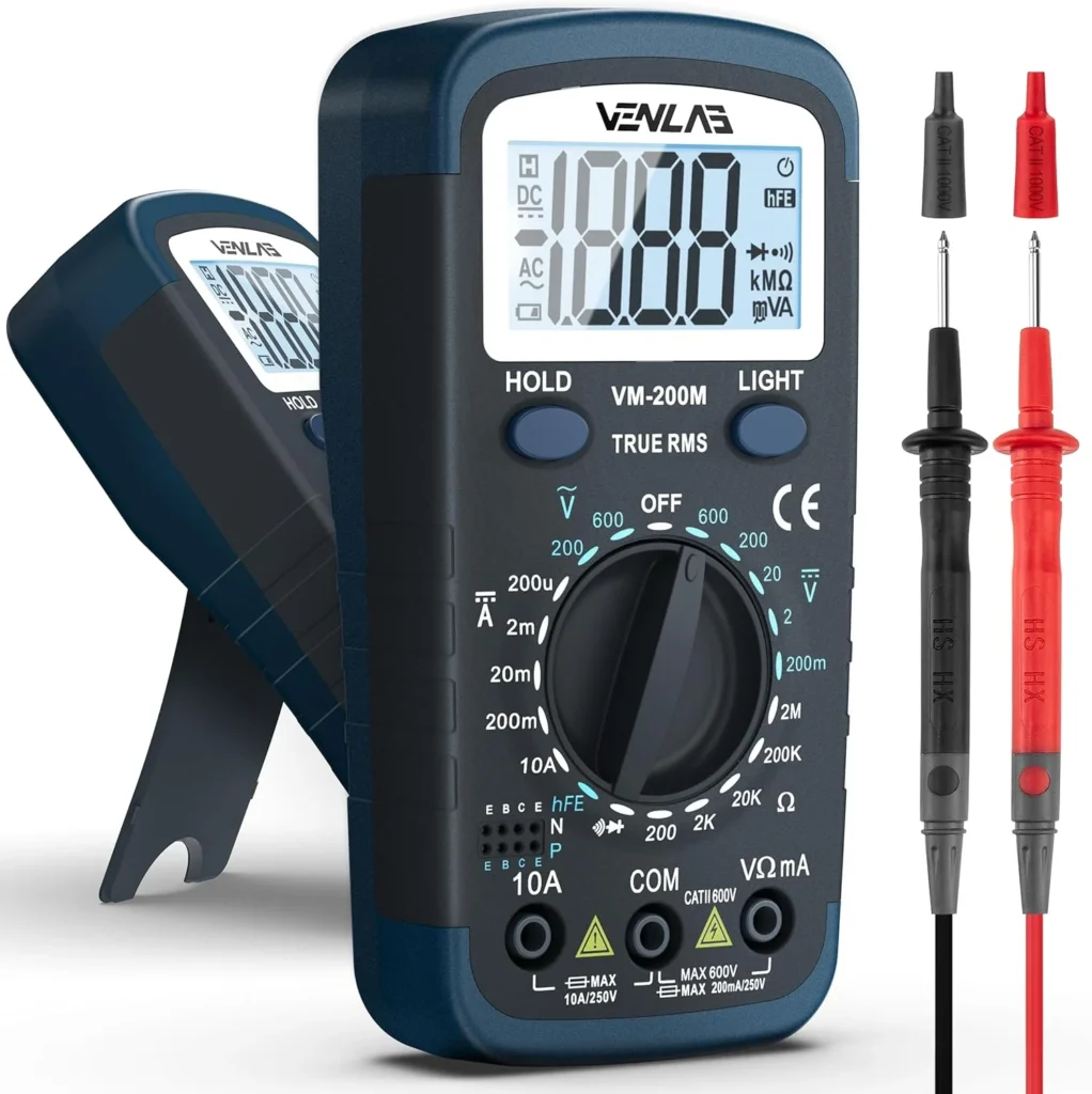 Digital Multimeter for Checking a Car Battery Voltage