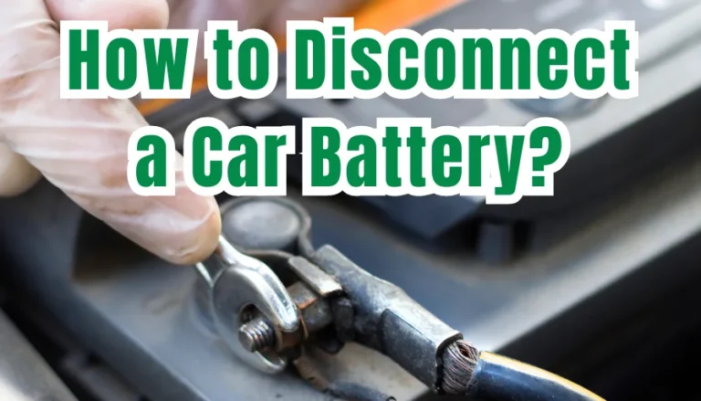 How to disconnect a car battery? A man disconnecting a car battery nut with a wrench
